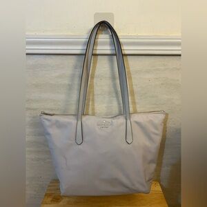 Kate Spade New York Kitt Large Nylon Tote Bag Platinum Grey